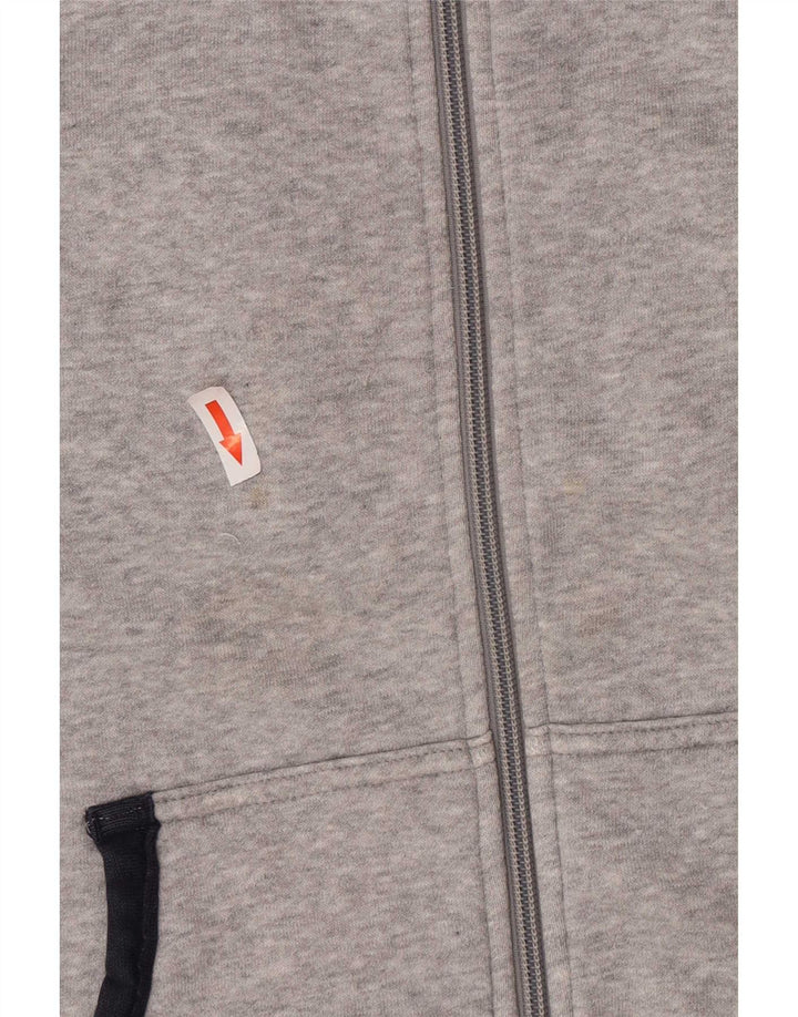 Suéter masculino Adidas com capuz e zíper gráfico cinza médio algodão manchado