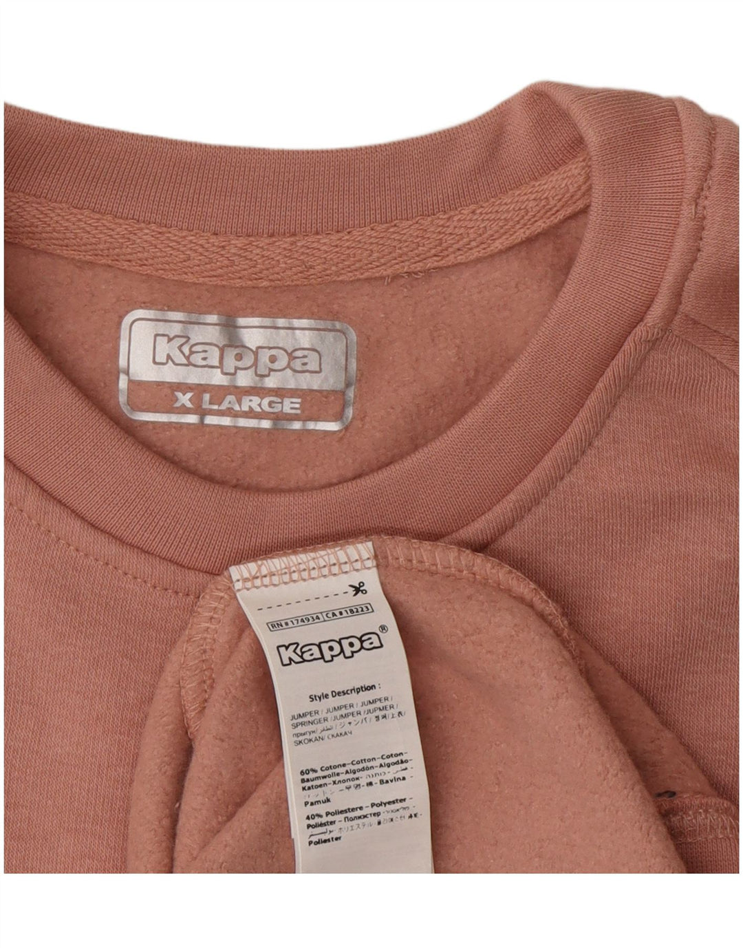 Kappa moletom masculino jumper XL algodão rosa