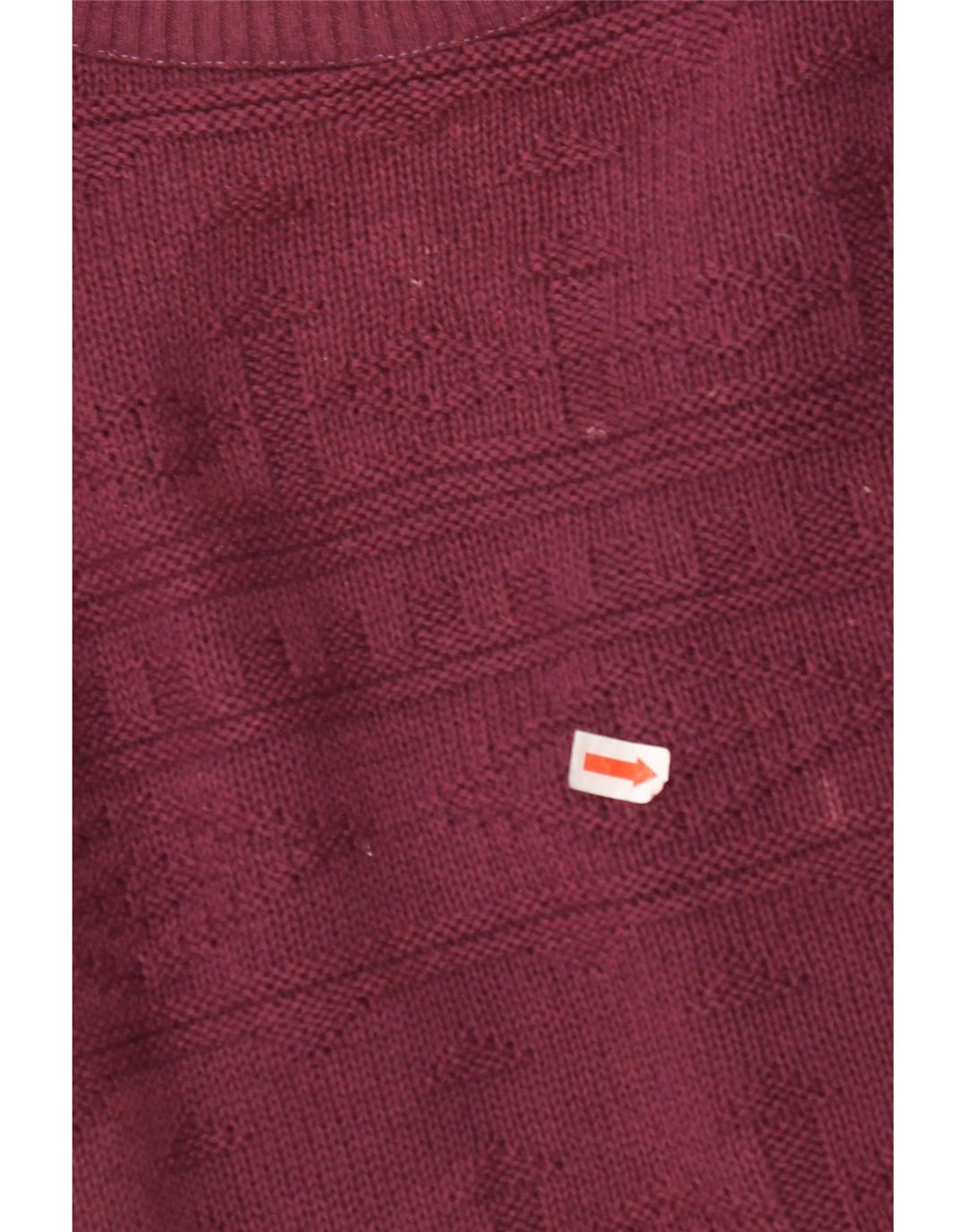 Suéter masculino VINTAGE com gola redonda grande Borgonha