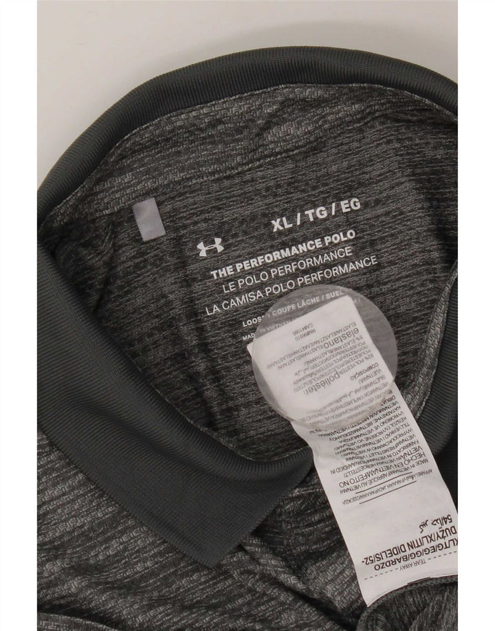 Camisa polo masculina Under Armour XL cinza manchada de poliéster