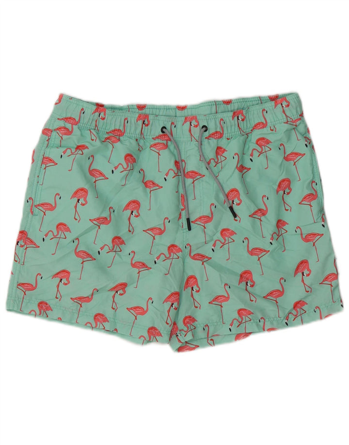 Shorts de natação masculino Jack & Jones Flamingo poliéster verde médio