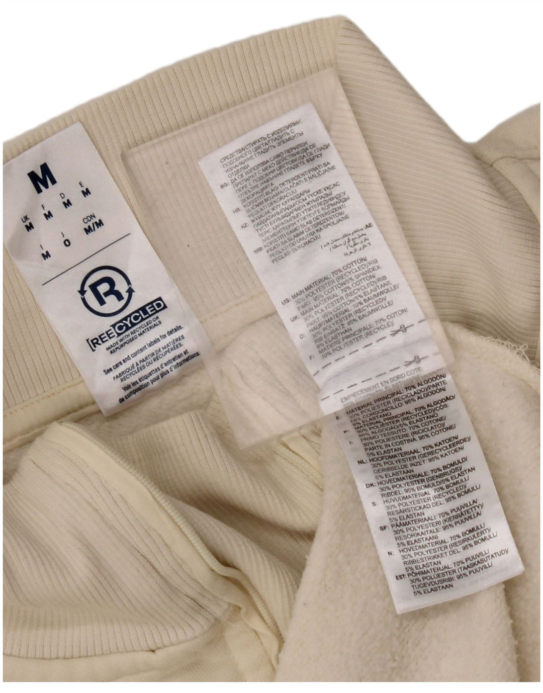 Suéter masculino REEBOK solto com zíper e gola em algodão branco médio