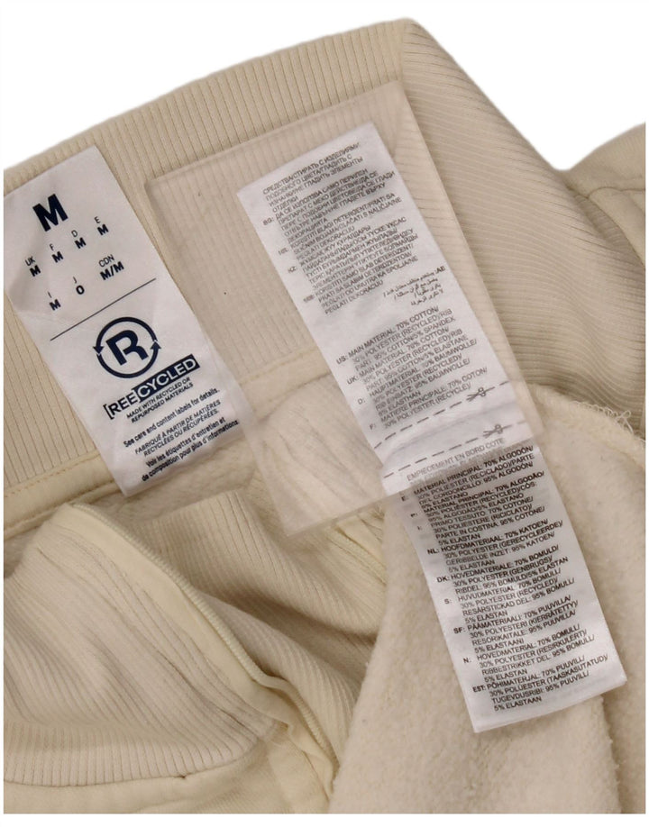 Suéter masculino REEBOK solto com zíper e gola em algodão branco médio