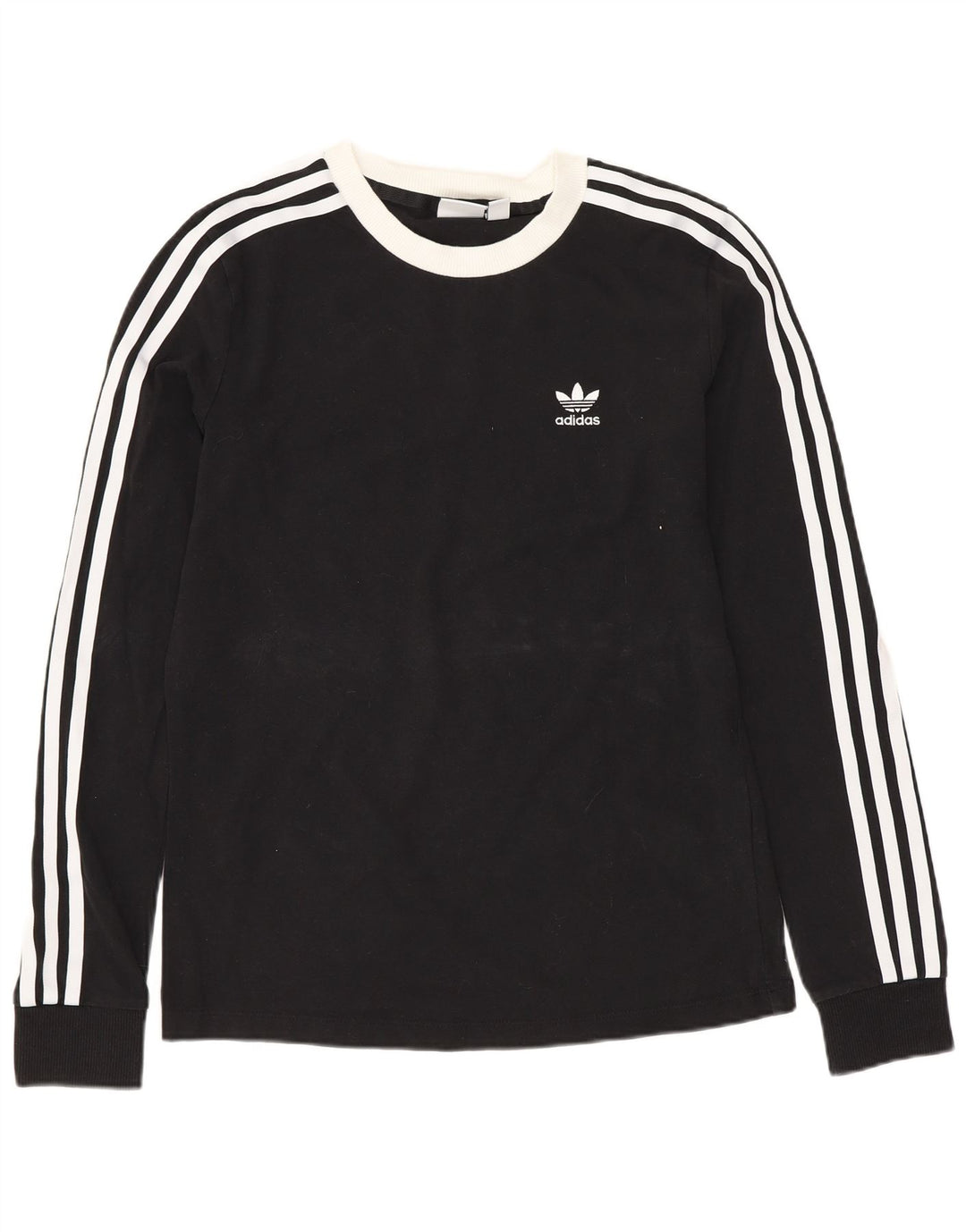 ADIDAS Womens Top Manga Longa UK 6 XS Algodão Preto