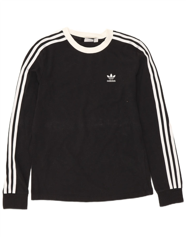 ADIDAS Womens Top Manga Longa UK 6 XS Algodão Preto