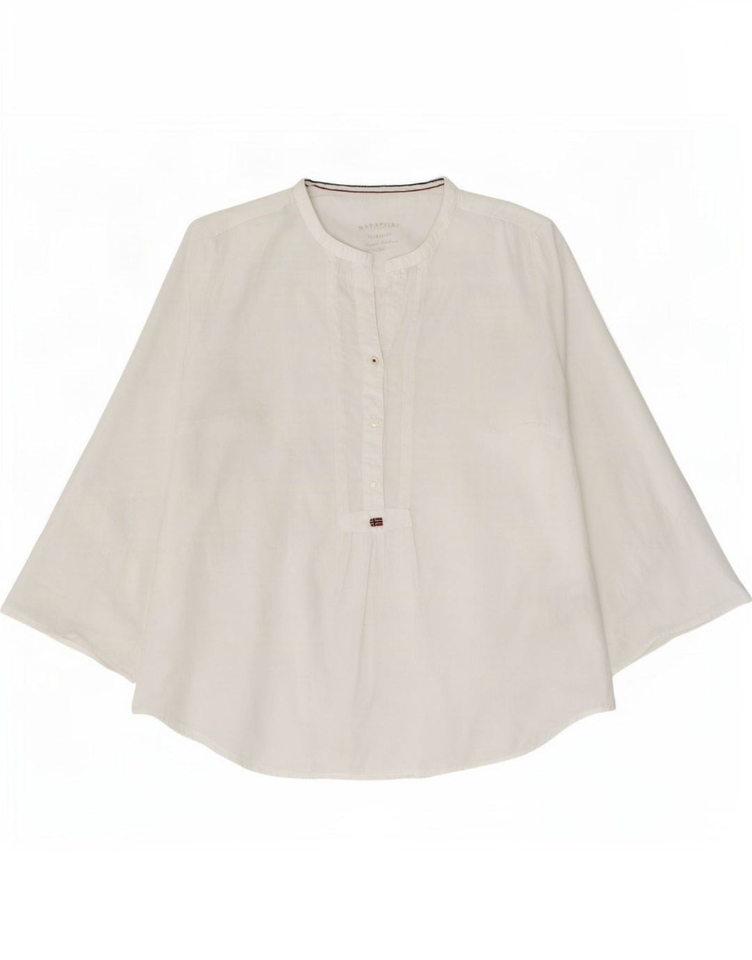 Blusa feminina de manga 3/4 Napapijri Reino Unido 14 algodão branco médio