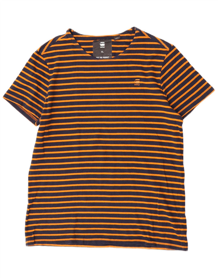 Camiseta masculina G-Star Top XL listrado laranja