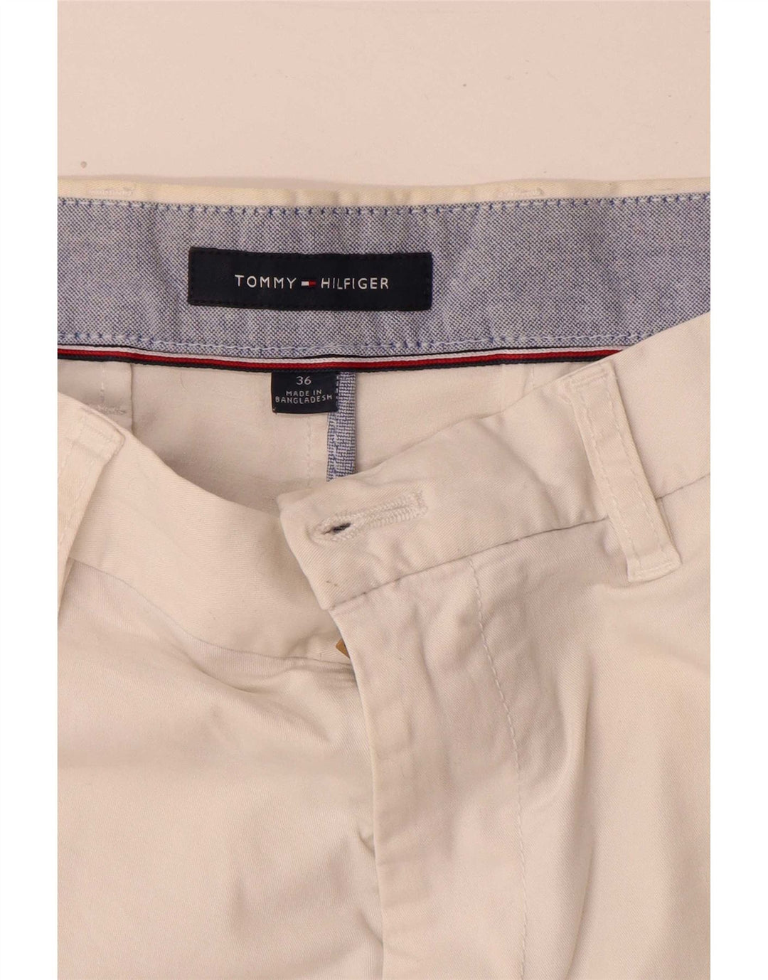 Tommy Hilfiger Mens Chino Shorts W36 Grande Algodão Branco