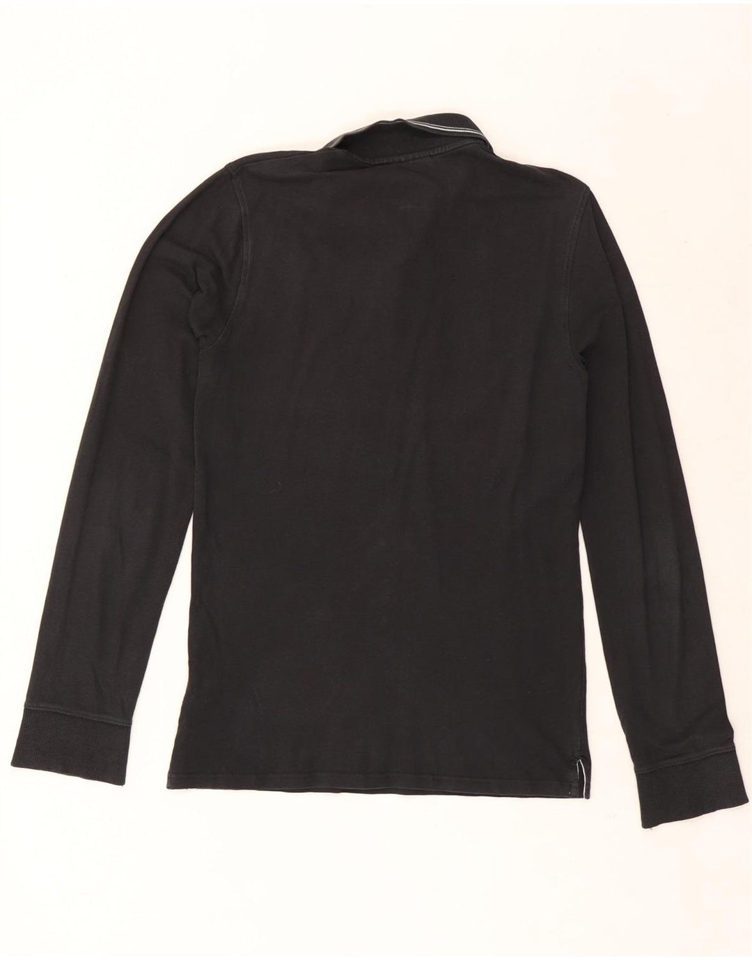 Camisa polo masculina de manga comprida Lee algodão preto médio