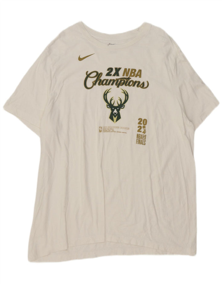 Camiseta Nike Masculina Milwaukee Bucks Graphic Top 2XL Branca