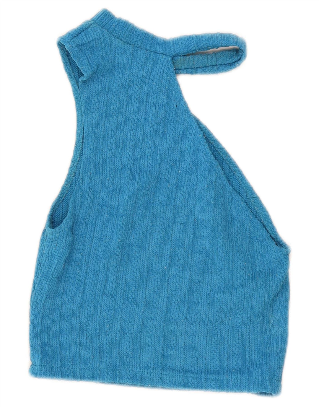 Zara Womens Crop Oversized Um Ombro Top Reino Unido 10 Pequeno Azul