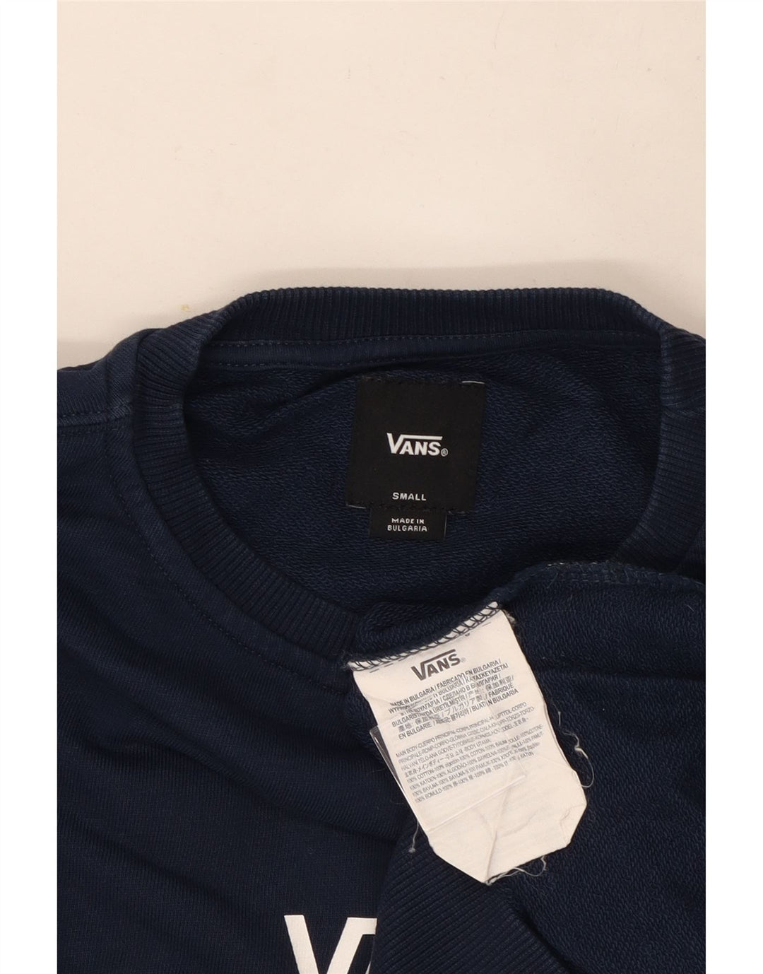 Vans moletom masculino jumper pequeno azul marinho algodão