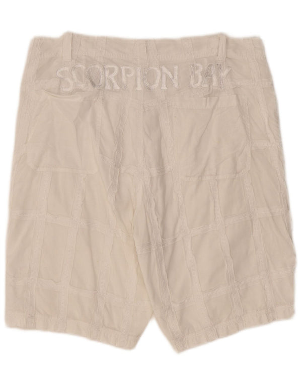 Scorpion Bay Mens Graphic Chino Shorts W33 Médio Branco Xadrez Algodão
