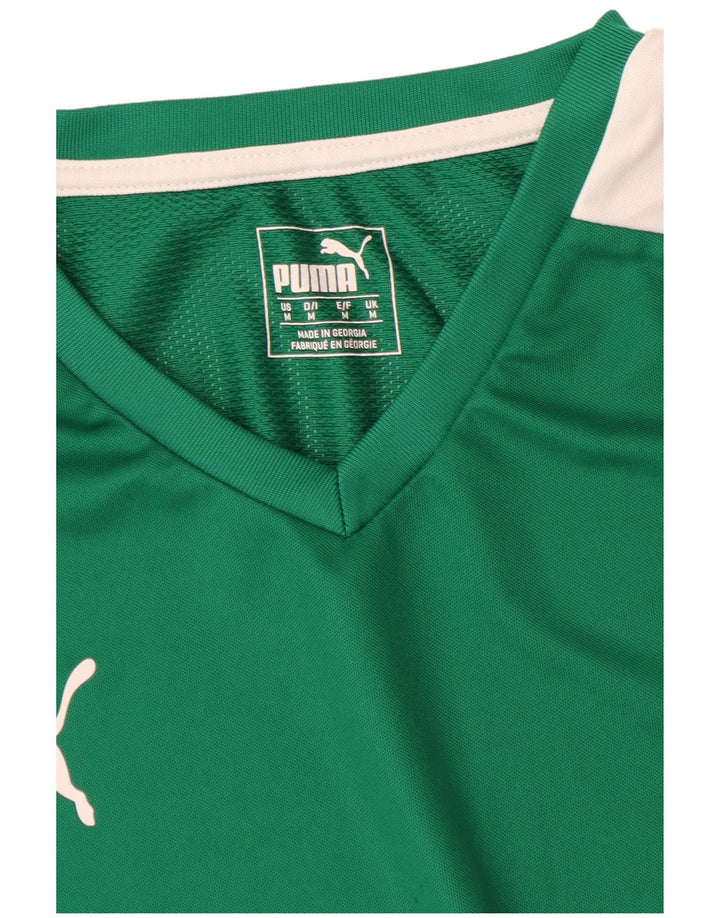 Camiseta masculina Puma Graphic Top médio verde colorblock