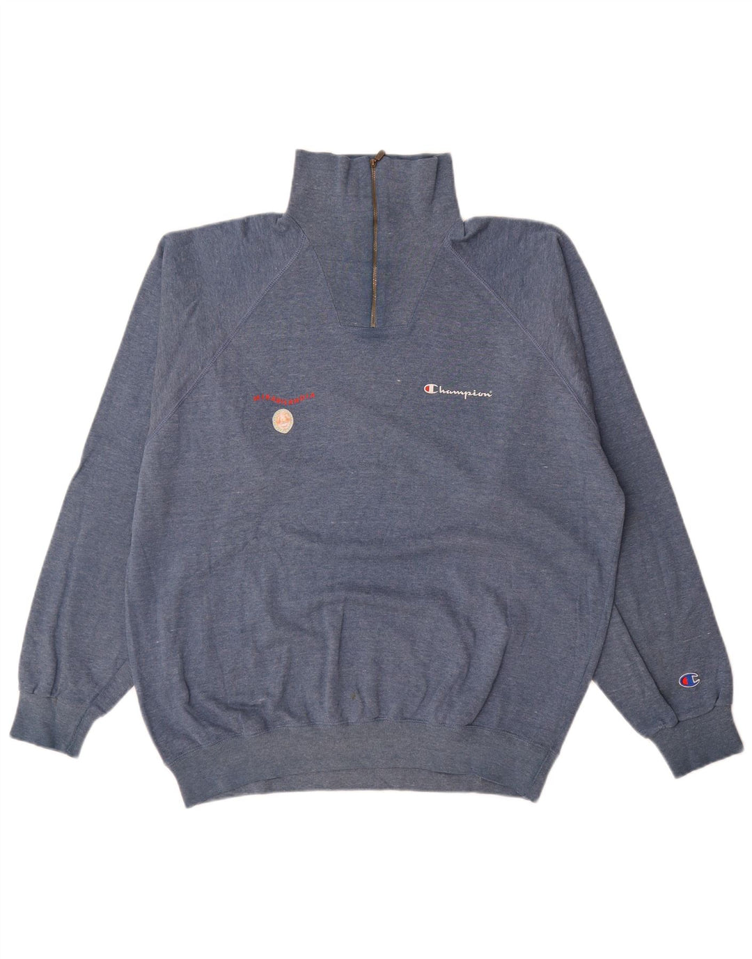 Moletom masculino Champion com zíper e gola XL azul algodão