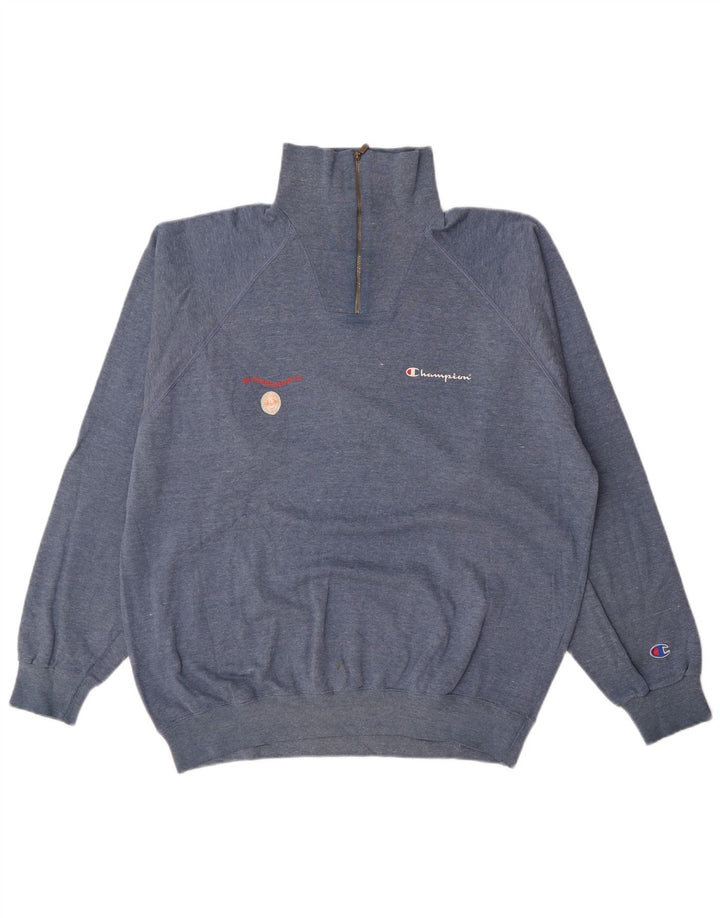 Moletom masculino Champion com zíper e gola XL azul algodão