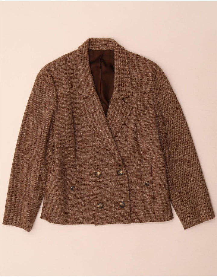 Conjunto de saia feminina vintage de 2 peças médio W24 marrom manchado