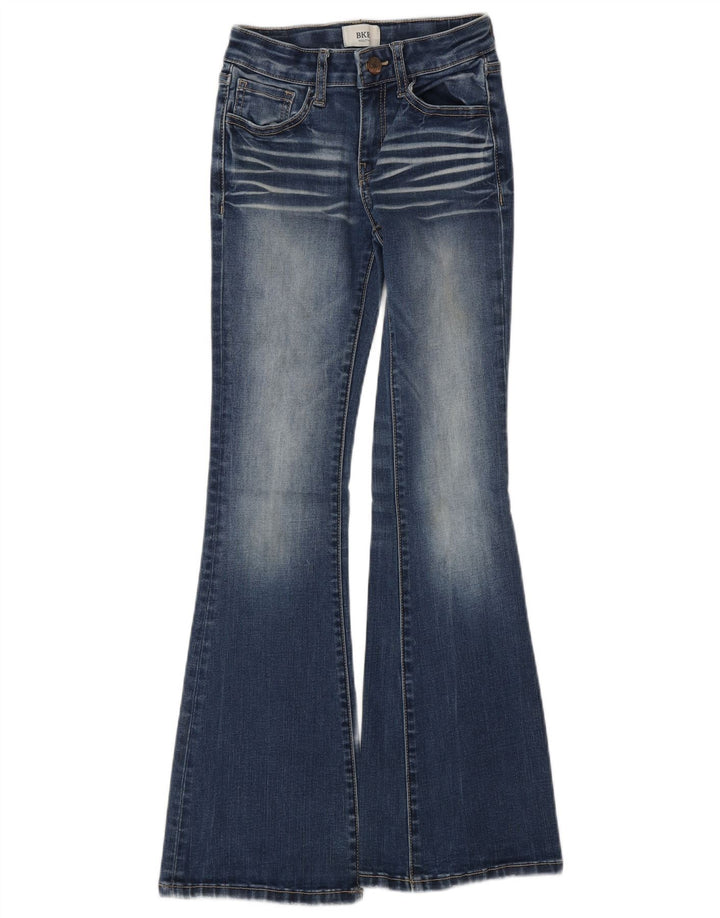 BKE Jeans femininos longos queimados 9-10 anos W24 L28 algodão azul