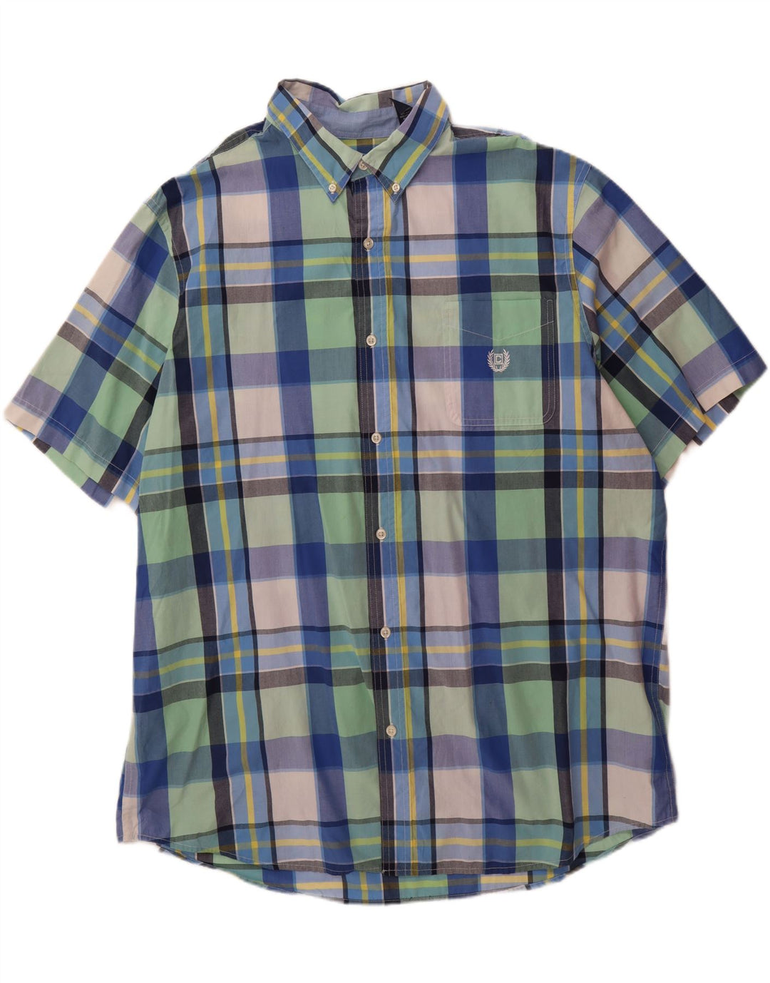 Camisa masculina de manga curta CHAPS 2XL algodão xadrez multicolorido