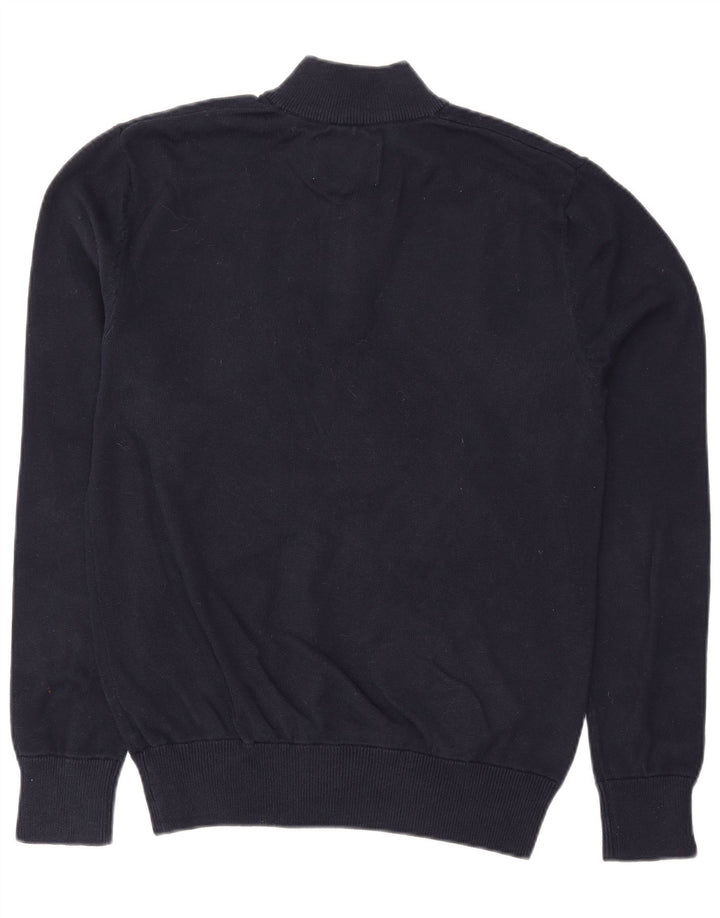 Suéter masculino JACK WILLS com zíper e gola alta de algodão azul marinho médio