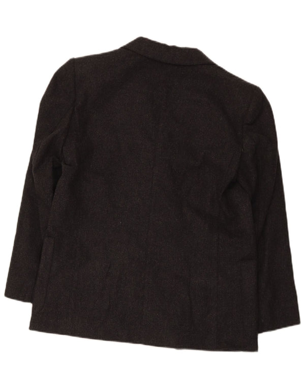Jaqueta blazer feminina vintage com peito duplo Reino Unido 12 cinza médio