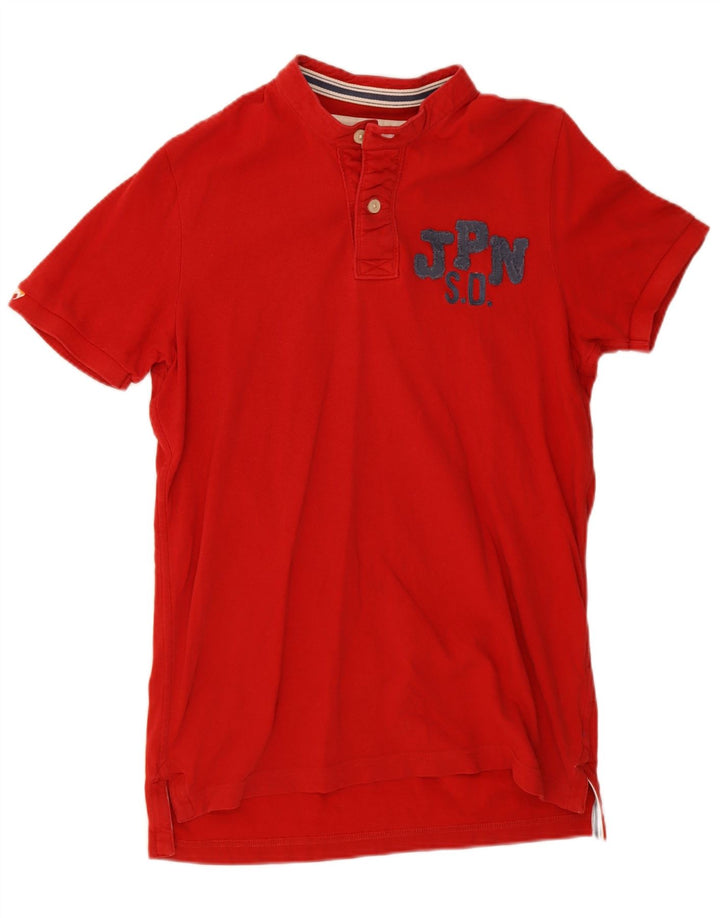 Superdry camisa polo masculina gráfica grande algodão vermelho