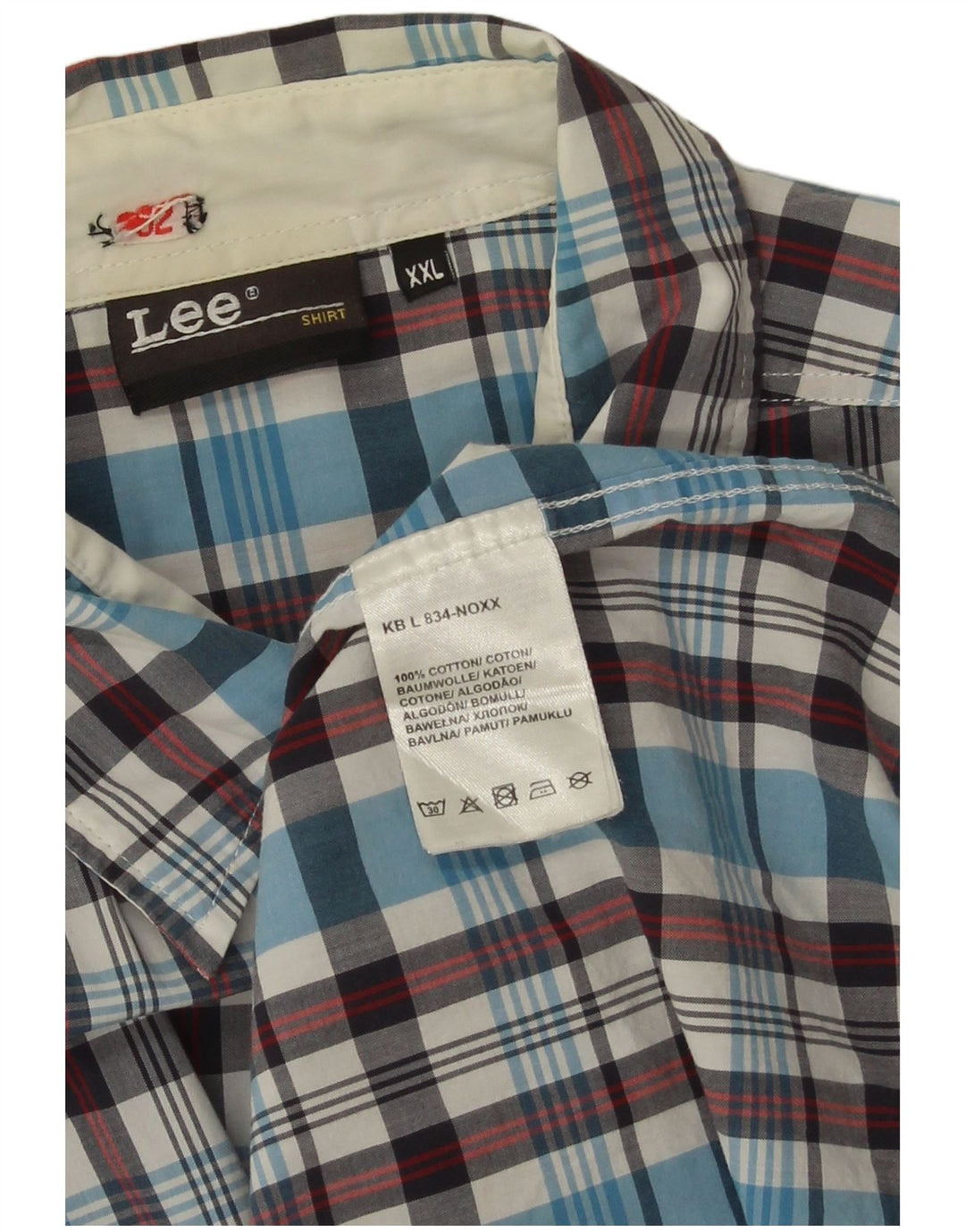 Camisa masculina Lee 2XL algodão xadrez azul