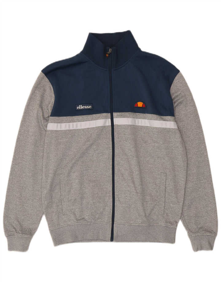 Ellesse Mens Treino Top Jaqueta Grande Poliéster Colourblock Cinza