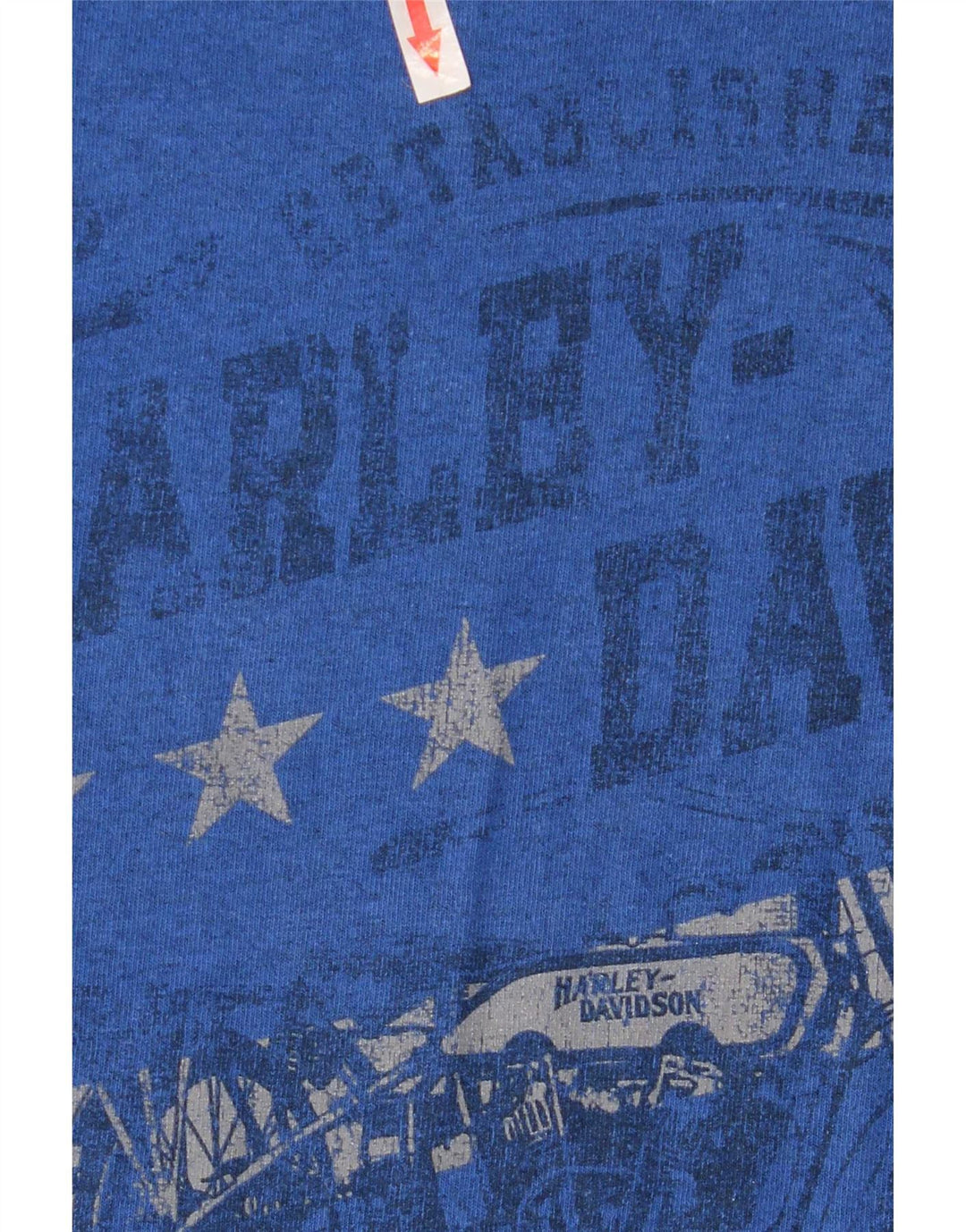 Camiseta gráfica masculina Harley Davidson Top pequena motocicleta azul