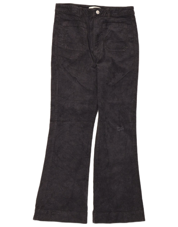 Calça feminina de veludo Marks & Spencer Reino Unido 12 médio W30 L30 azul marinho