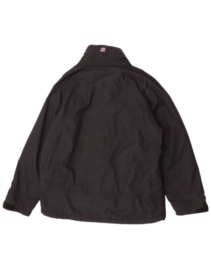 Berghaus Mens Hooded Rain Jacket UK 38 Medium Black Nylon