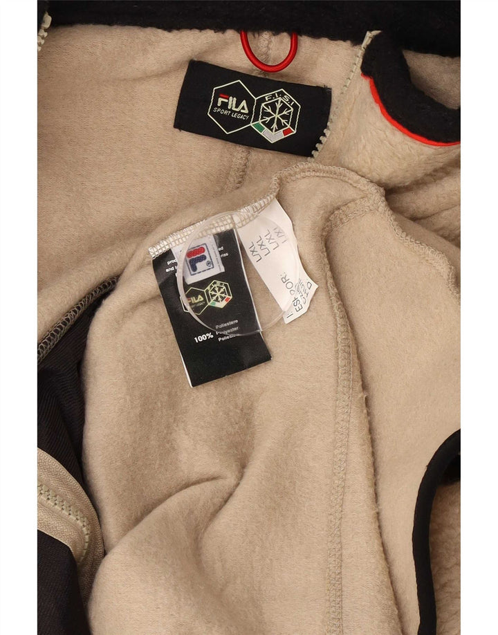 Fila Mens Fleece Jacket UK 40 Grande Poliéster Colourblock Bege