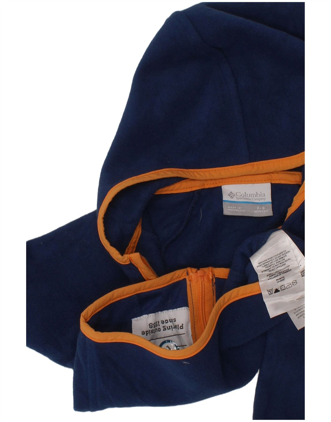 Jaqueta de lã com capuz para meninos COLUMBIA 3-6 meses azul marinho Colourblock