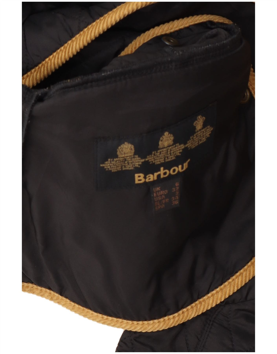 Jaqueta acolchoada feminina Barbour UK 6 XS cinza Colourblock poliamida