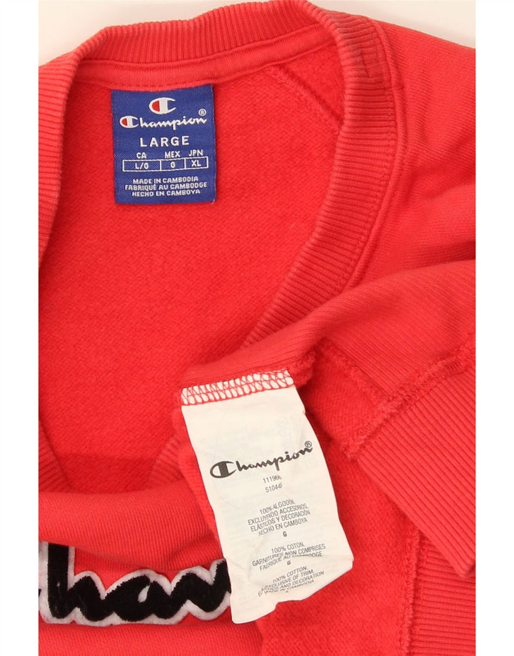Champion moletom gráfico masculino jumper grande algodão vermelho