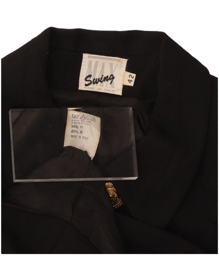 Jaqueta Bolero Feminina VINTAGE IT 42 Viscose Preta Média