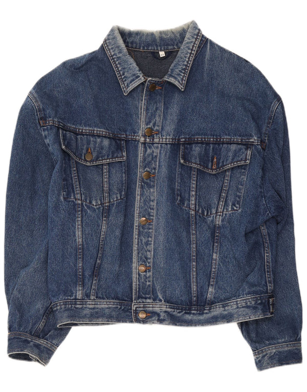 Jaqueta jeans masculina vintage IT 52 XL algodão azul