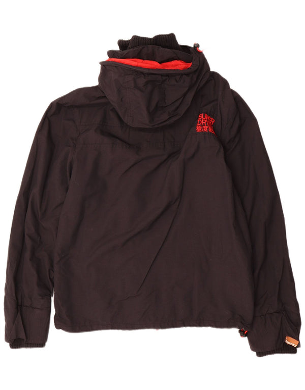 Jaqueta corta-vento masculina SUPERDRY The Windcheater com capuz Reino Unido 40 grande preta