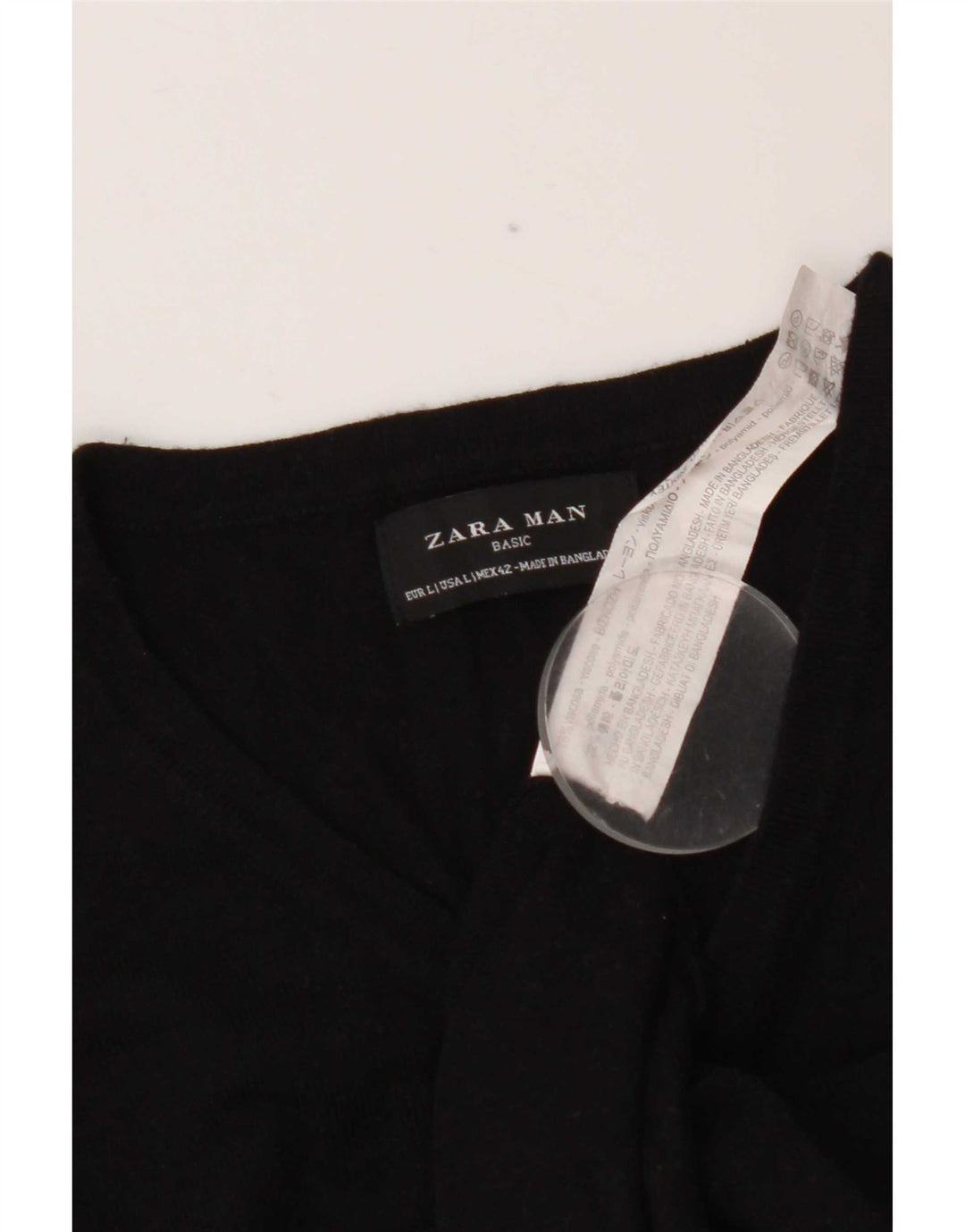 Suéter masculino Zara com decote em V grande viscose preta
