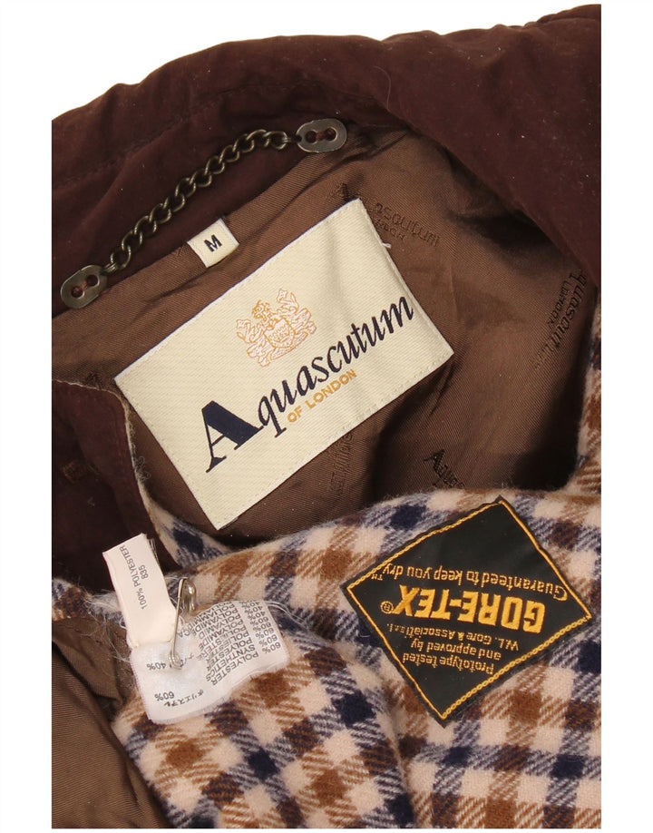 Sobretudo feminino Gore-Tex Aquascutum UK 14 poliéster marrom médio