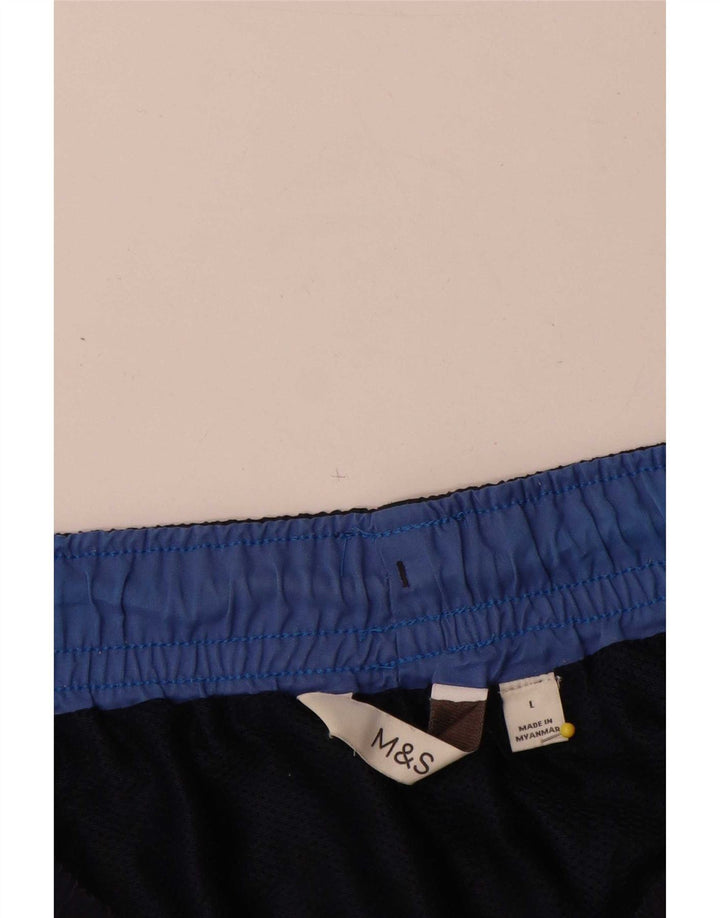 Shorts de natação masculino Marks & Spencer grande poliéster azul marinho