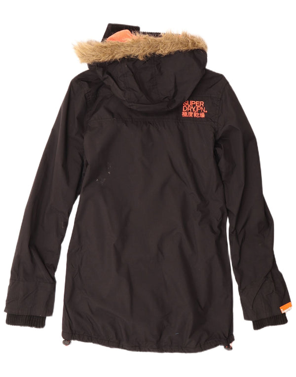 Jaqueta Parka Feminina Superdry com Capuz UK 2 2XS Preto