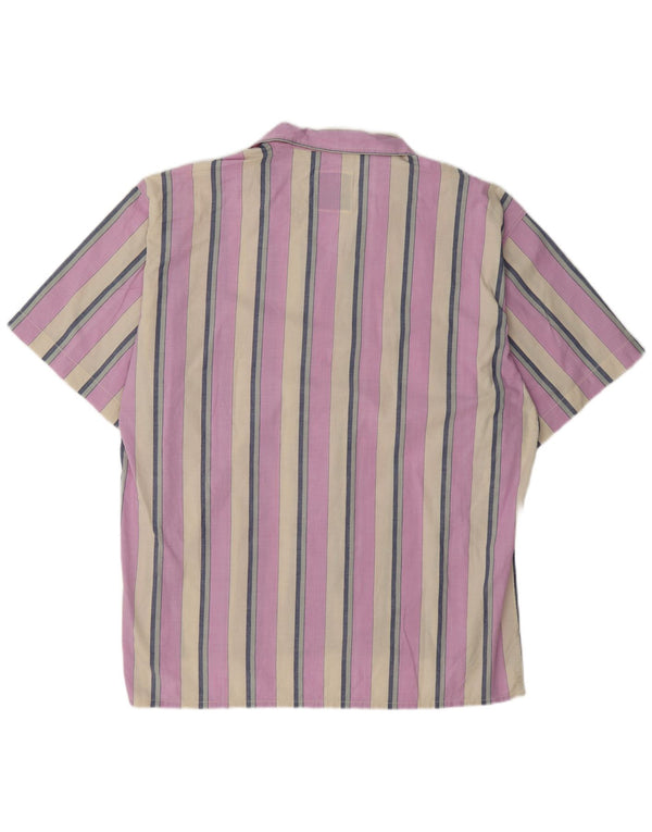 Camisa masculina vintage XL algodão listrado rosa