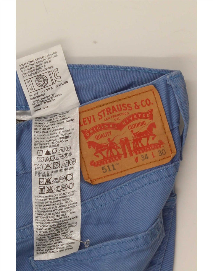 Calça Jeans Levis 511 Slim Masculina W34 L30 Azul Algodão