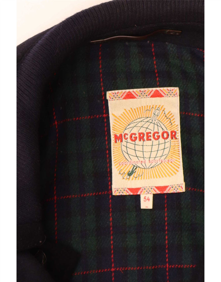 Jaqueta utilitária masculina MC Gregor IT 54 2XL azul marinho xadrez lã clássica