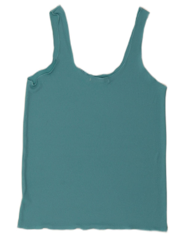 Top colete feminino sem mangas Zara UK 10 pequeno azul