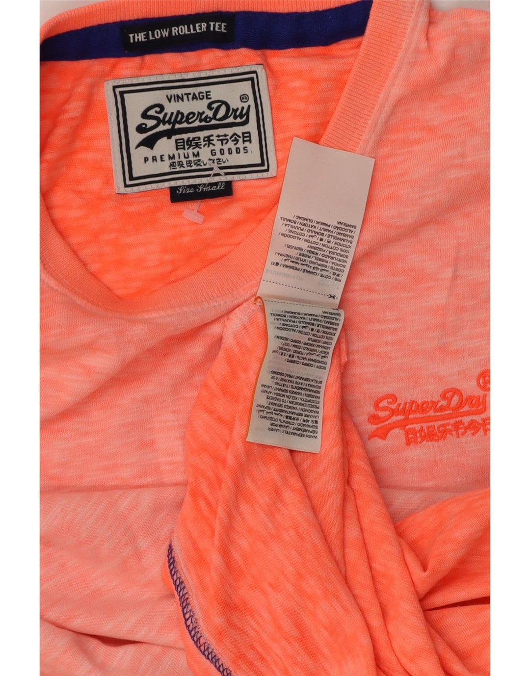Camiseta masculina Superdry Top pequeno algodão laranja