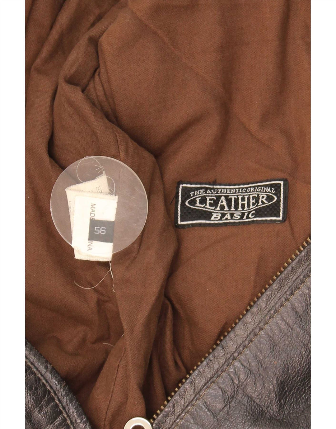 Jaqueta de couro militar masculina vintage IT 56 3XL marrom