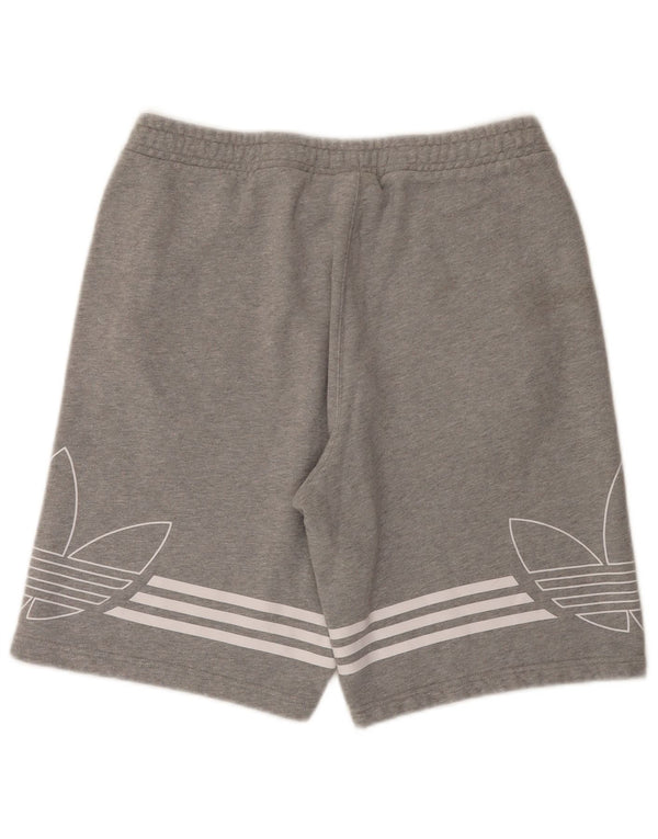 Shorts esportivos gráficos masculinos Adidas grandes algodão manchado cinza