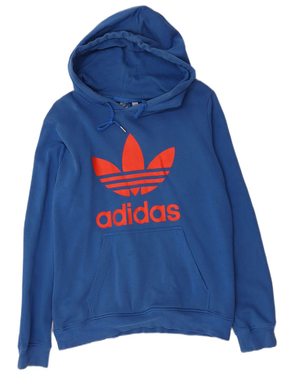 Adidas Mens Graphic Hoodie Jumper Médio Algodão Azul